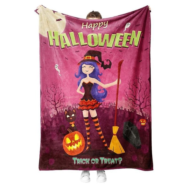 Halloween-slängfiltar Halloween-slängfilt Mjuk Halloween-slängfilt av flanell Fuzzy filtar för läsning Studera Tupplurar och style 5