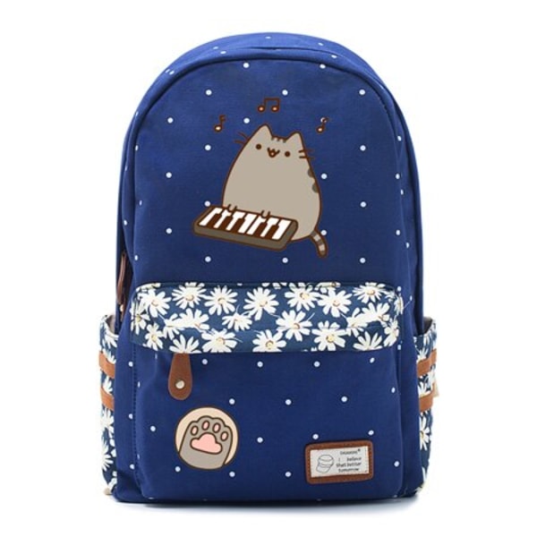 Fat cat mochila sød lærredstaske kawaii rygsæk ungdoms skuldertaske style 13