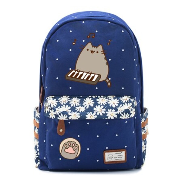 Fat cat mochila söt canvasväska kawaii ryggsäck ungdomsaxelväska style 13