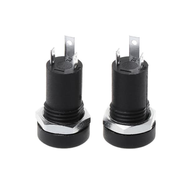 2X 3,5 mm Jack Stikdåse 3 Polet Sort Stereo Lodde Panelmontering Gylden Med Møtrikker