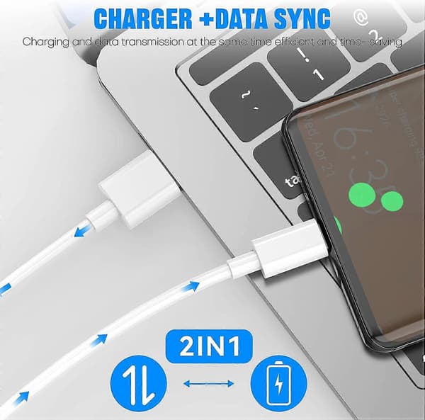 Samsung Laddare Snabbladdning USB Typ C Kabel 1.8m för Android Samsung Galaxy S6/S7/S8