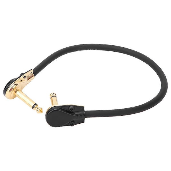 Gitarpedalkabel Svart Gullfarget Rettvinklet Plugg Musikkinstrumenttilbehør 33cm Lengde