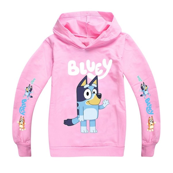 Barn Tonåring Pojkar Flickor Bingo Bluey Casual Hoodie Sweatshirt Huvtröja Pink 13-14Years