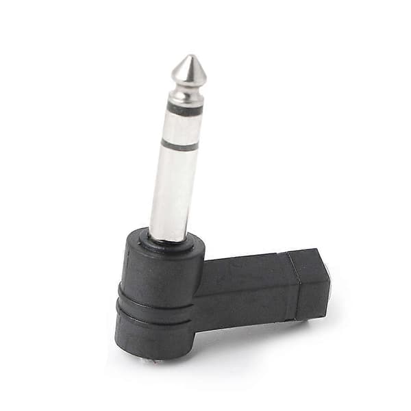 3,5 mm hunplugg til 6,35 mm hannplugg vinkelrett hodetelefon o-adapter