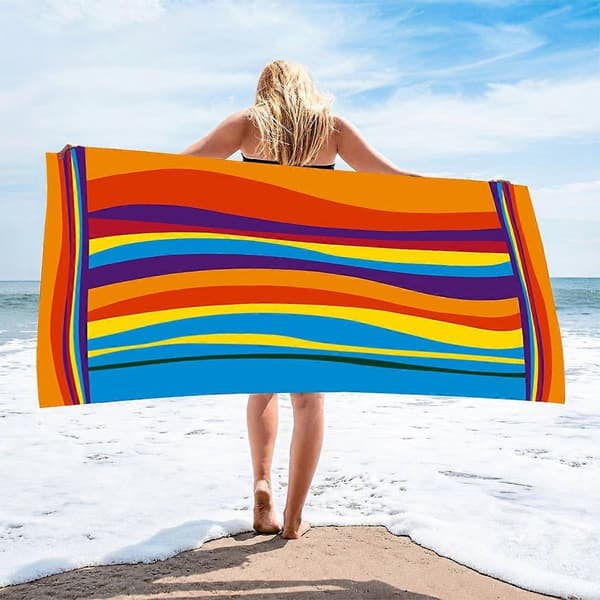 Premium Mikrofiber Badehåndklæde - Digitaltrykt Overdimensioneret Bade- og Rejsehåndklæde til Voksne 140x70cm