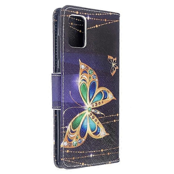 Mönstertryckt Plånbok Läder Flip Fodral Kompatibelt För Samsung Galaxy A51 Gold