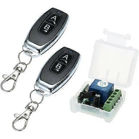 Åtkomstkontroller Trådlös Switch DC 12V 1Ch Fjärrkontroll Switch med 2 Fjärrkontroller