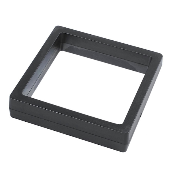 Firkantet 3D Album Flydende Ramme Holder Møntboks Smykke Display Show Case, 9x9cm (med Base) (haoyi)