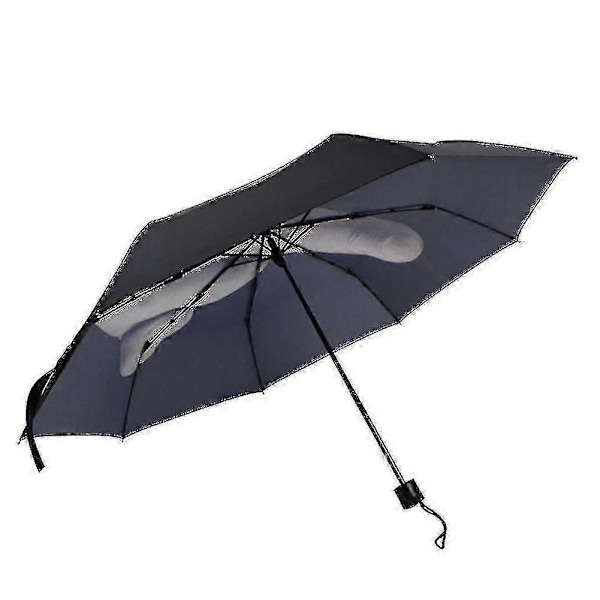 Nyhed Sort Paraply med Langfinger Design Cool Mode Slagfast Paraply Foldbar Bedste Gave