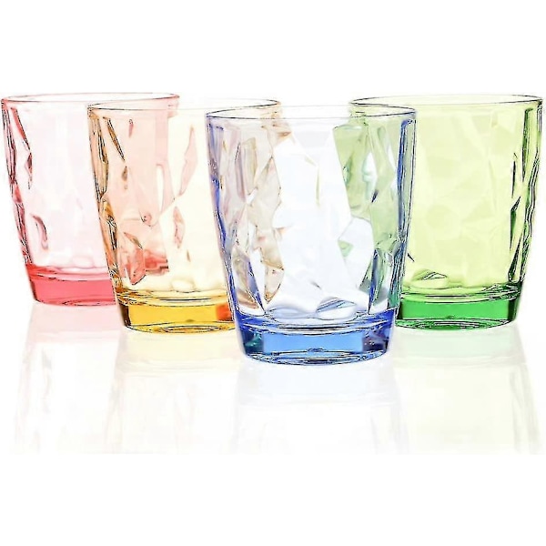 300 ml Plastmuggar för barn Vattenglas Bordsservis Perfekta Färgade Glas Återanvändbara (4 färger)