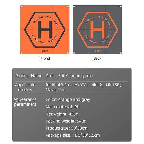 Bærbar Foldbar Landingsplade Til Mini 3 Pro Mavic Mini AVATA Drone Forklæde 50CM