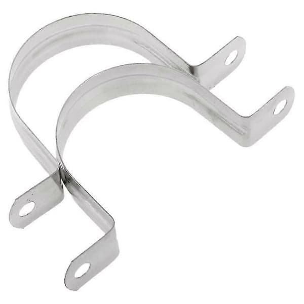 2 rustfri stål U-formede rørklemmer, halv rør til rørfittings rørklemme -80 mm