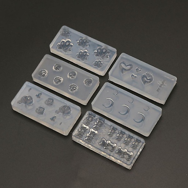Nagelkonst Silikonform Blomma Djur Mall Resin Gjutformar Smycken-fg