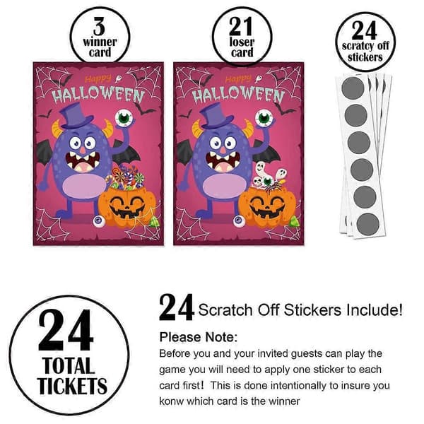 24 st/set Skraplotter för Halloweenfester Interaktivt Roligt Spel Leksak