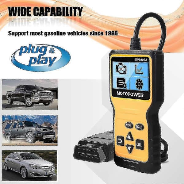 Mp69033 Obd2 Skanner Bilmotor Feilkode Leser Motor System Diagnoseverktøy