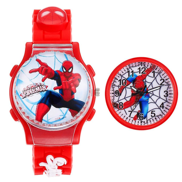 Barn Pojkar Flickor Spider-men Mekanisk watch Superhjälte Spidermen Sport Flap Rotation Klockor Present Red