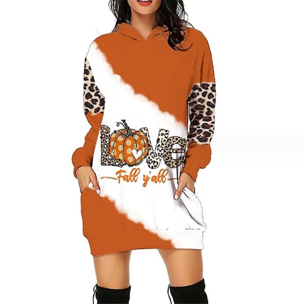 Halloween muotihupparit minimekko naisille Halloween Hocus Pocus -asu syksyinen pitkähihainen hupullinen mekko style 5 3XL