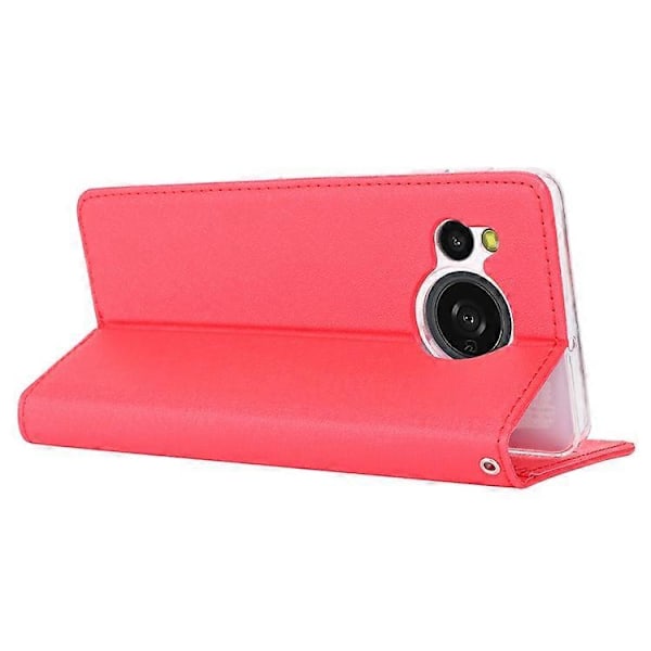 Kompatibelt Plånboksfodral för Sharp Aquos Sense 8 Silkeslen Textur Läder Flip Skyddande Telefonfodral Red