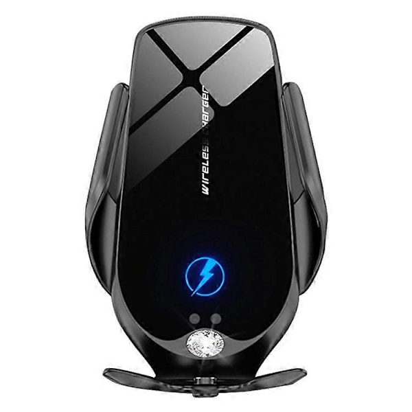 V56 Trådlös Billaddare Fäste Infraröd Induktion Automatisk Fastklämning Luftventil Trådlös Laddare Mobilhållare för Resenavigation Black