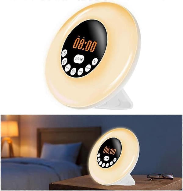 Ur, Sunmostar, RGB-belysning, Bluetooth: 5.0/USB, Plastik, Hvid/Sort