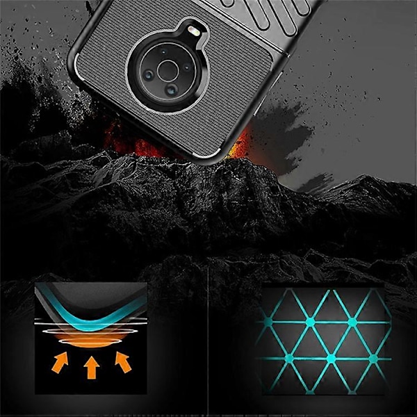 Thunder Series Twill Textur Mjukt TPU-skal Kompatibelt med Nokia G10 / G20 Blue