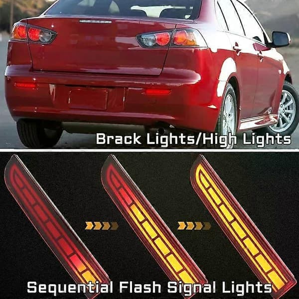 Bakre støtfangerreflektor bremselys sekvensielt blinklys for Mitsubishi Lancer 2008- Evolution X 2011-2012