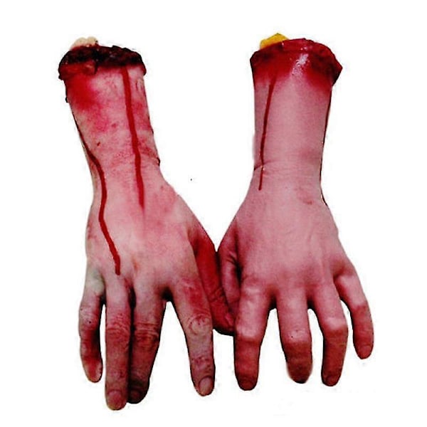 Blodig Skrekk Skummel Halloween Rekvisitt Falsk Avkappet Livsstørrelse Arm Hånd Hus 22-23cm