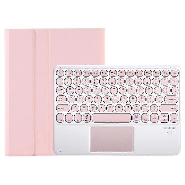 YT098B-A Yhteensopiva iPad Air (2020) / (2022) Pyöreät näppäimet Langaton Bluetooth-näppäimistö kosketuslevyllä, ihoa myötäilevä iskunkestävä jalusta Pink