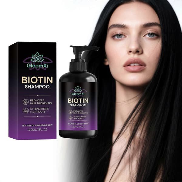 1/2/3 st Biotin Hårstärkande Schampo, Oljekontrollerande Formula med Tea Tree & Ginseng för Tunt Hår, Sulfatfritt - 120ml/4fl.oz 2pcs
