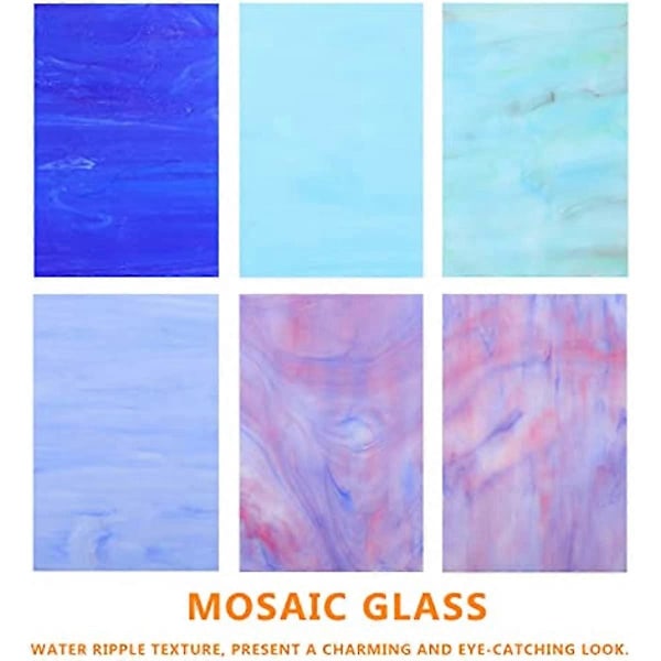 EXCEART Farvede Glasplader Store Katedralglas Mosaikfliser Glaspakker Mosaikkunstglas til Håndværk Farvede Glasprojekter Og Mosaikkunst 6 stk