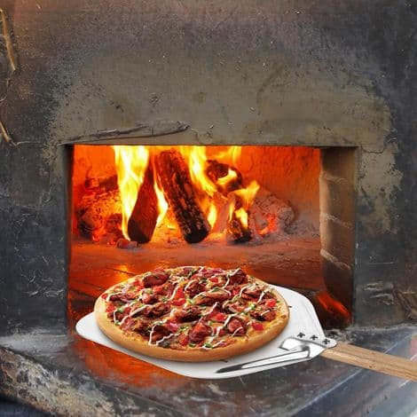 Pizzaspade - 40 x 30 cm - Med stor overflate og avtakbart håndtak - Sølv