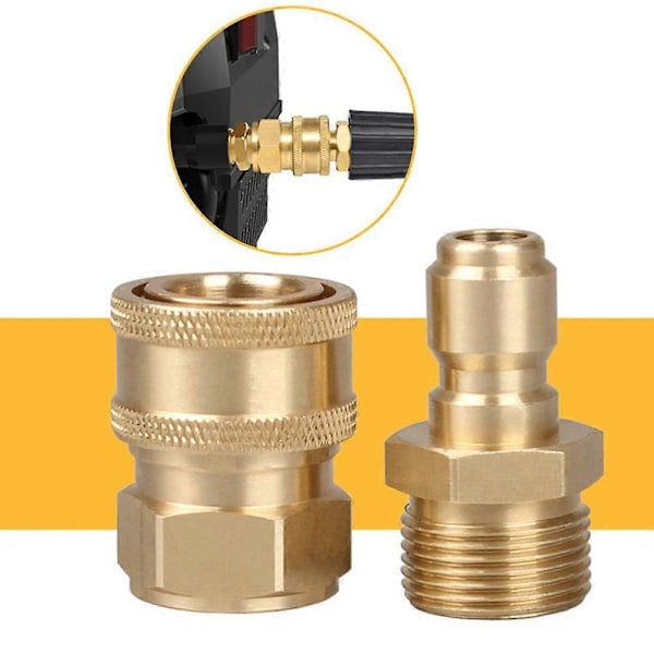 Snabbkoppling M22 14mm 15mm Slang Vridbar Högtryckstvätt Adapter Mässing