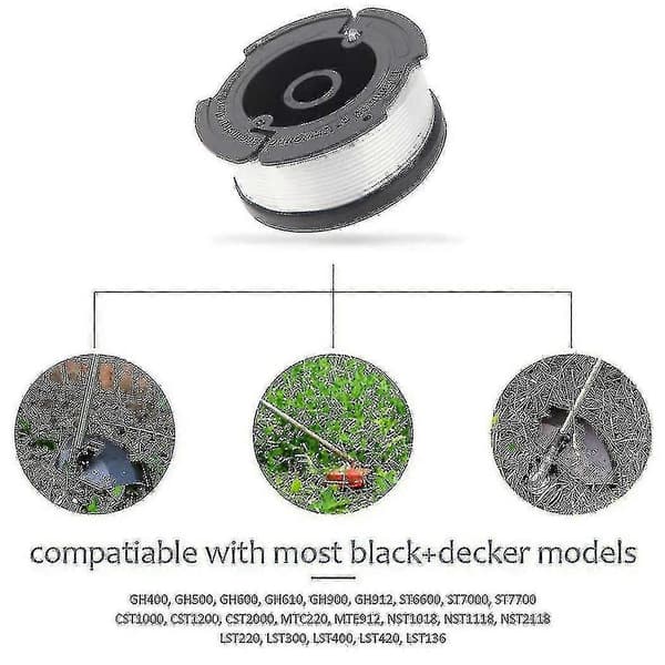 Black+decker A6481 Spole + 6-pack Tråd Kompatibel med Reflex Trimmer - YuJia