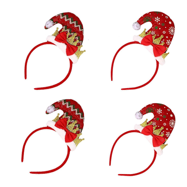 4 st Tomteluva Småbarn Julklappsutdelning Julhuvudbonad Juldräkt Hårband