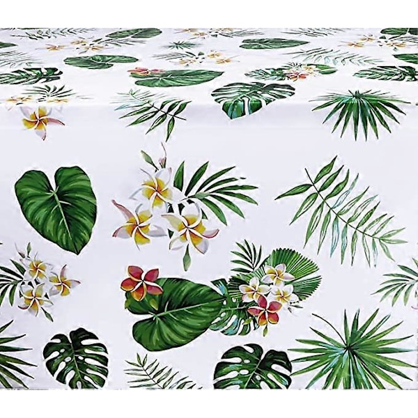 Luau Palmeblader Duk Bordpynt, 2 Pakke Engangs Vanntett Plast Hawaii Borddeksler Rektangel Grønne Palmeblader