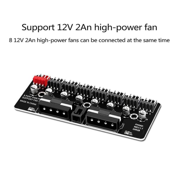 PC Kabinet Blæser Hub CPU Køling HUB 10 Port 12V PWM Hub Molex Controller Strøm