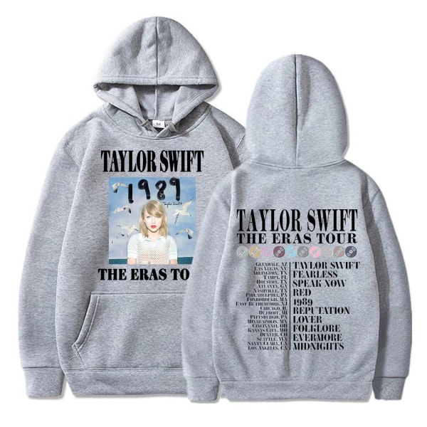 Taylor Swift the eras tour-genser, hettegenser for menn og kvinner gray XL