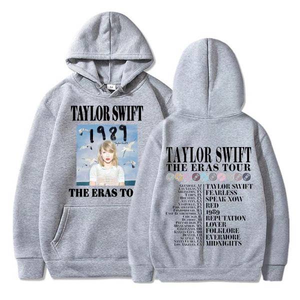 Taylor Swift the eras tour tröja med luvtröja för män och kvinnor gray M