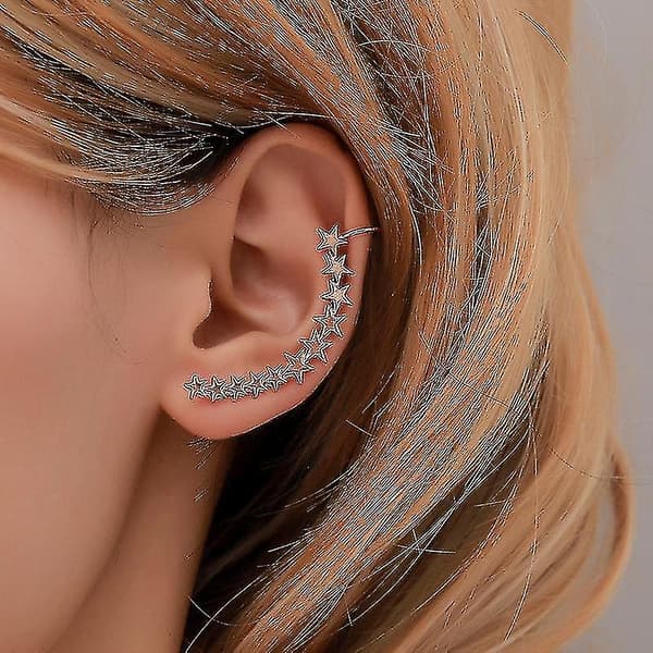 Krystal Rhinestone Øremanchet Wrap Stud Clip Øreringe Uden Hul Til Kvinder Piger Øre