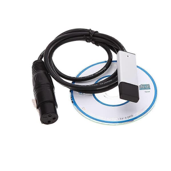 Lixada USB til DMX Interface Adapter LED DMX512 Computer PC Scenebelysningscontroller Lysdæmper