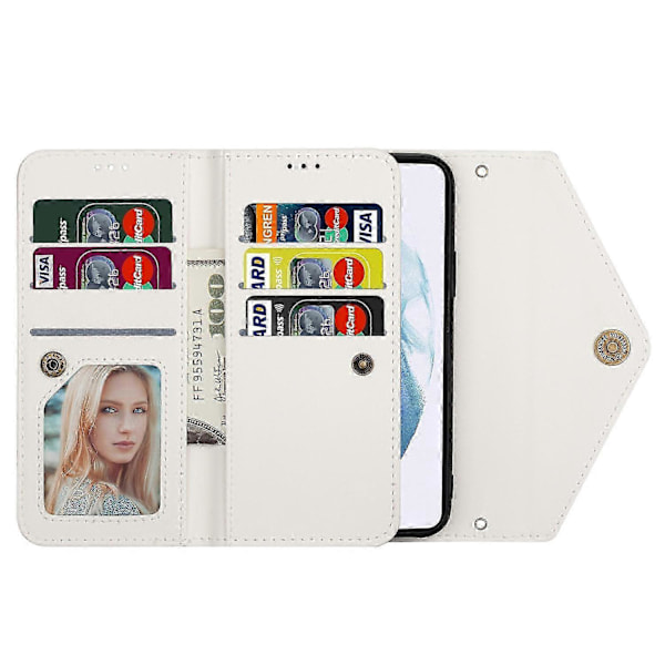 N.BEKUS Til Samsung Galaxy S25 Edge Etuier Hud-Berørings Læder Wallet Telefon Cover med Stropper - Hvid SZRH A-V