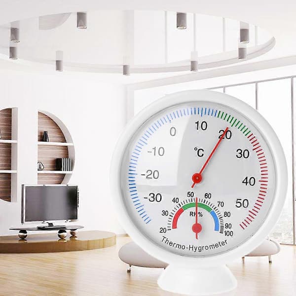 Klockformad Termometer Hygrometer Temperatur Luftfuktighetsmätare Inomhus Utomhus
