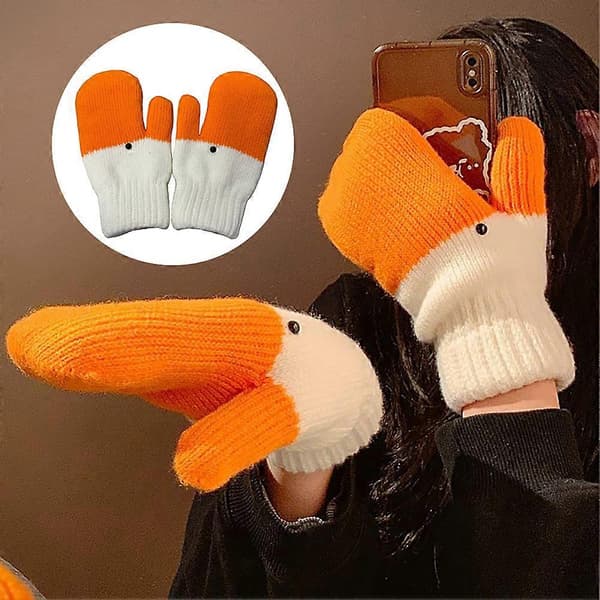 Lange Gåsehandsker Strikkede Handsker med Fuld Finger til Vinter Efterår 2 Pairs