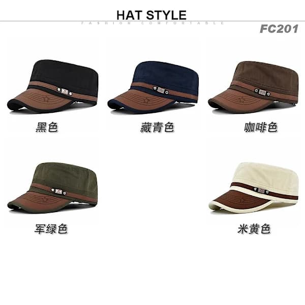 Flat-top lue | Spiss-topp lue | Herre skinnhatt | Hatt med brem | Brodert stjerne lue | Buet brem.
