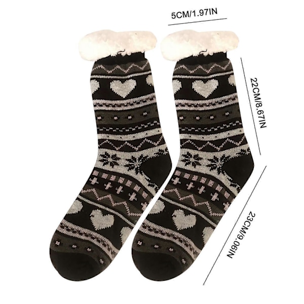 Plysch skidsäkra strumpor förtjockade cashmere inomhusstickade strumpor