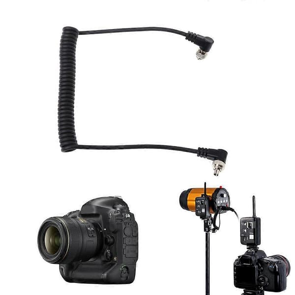 M-M PC Sync Ledning Han Til Han Flash Fjederkabel Med Skruelås Til NIKON