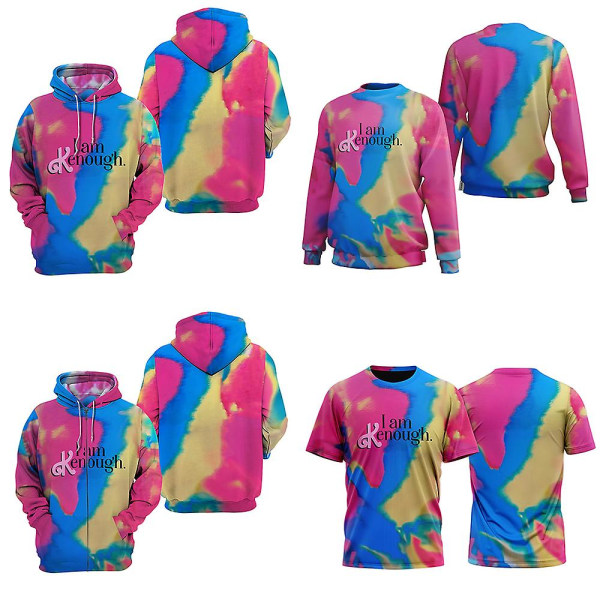 I Am Kenough Hoodies T-shirt för män Kvinnor Cosplay Harajuku Plus Size Huvtröja Unisex T-shirts för barn Kortärmad T-shirt 1 Adult XXXXXL
