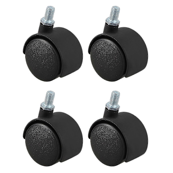 Muovinen kääntöpyörä 8mm ruuvikierre 1.5-tuumainen pyörä 4 kpl