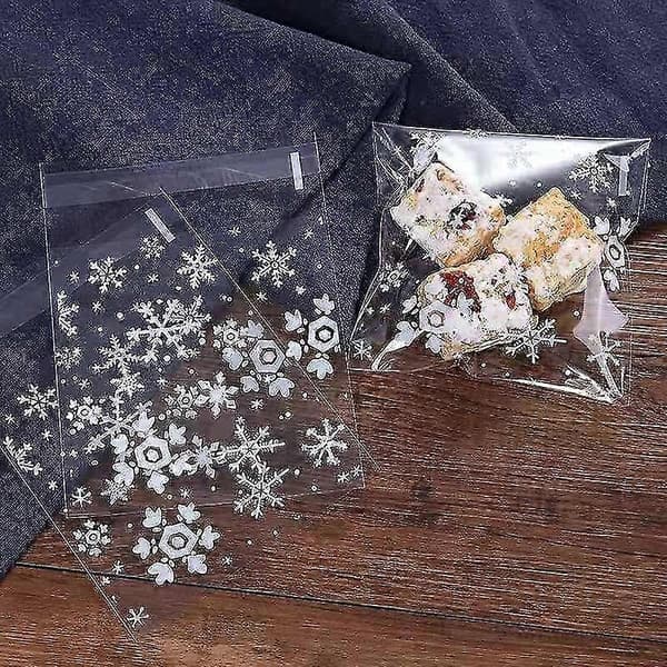 Förpackning med 100 st Påsar Vita Snöflingor Förpackningspåse