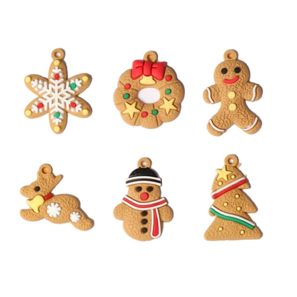 Pepparkaksgubbe Julgransprydnad Hänge 6 Stycken (stil C) bd